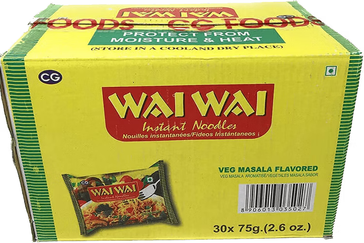 WAI WAI Instant Noodles Vegeterian 75 g (Box of 30)