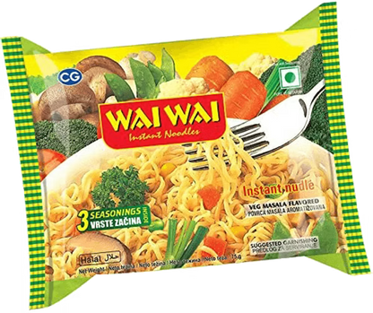 WAI WAI Instant Noodles Vegeterian 75 g (Box of 30)